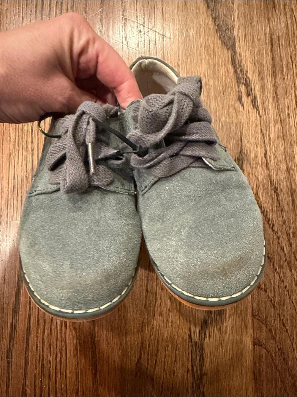 Boys Easy strider Gray Suede Lace-Up dress Shoes Sz 10